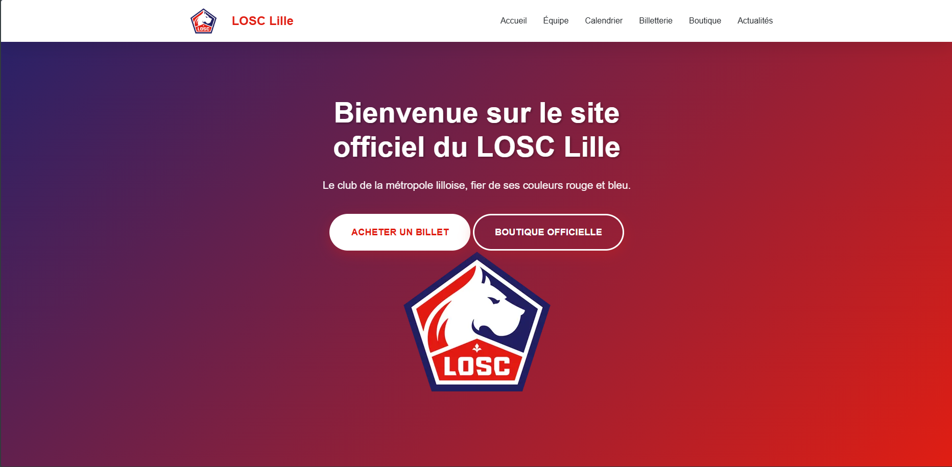 Projet de refonte du site du LOSC