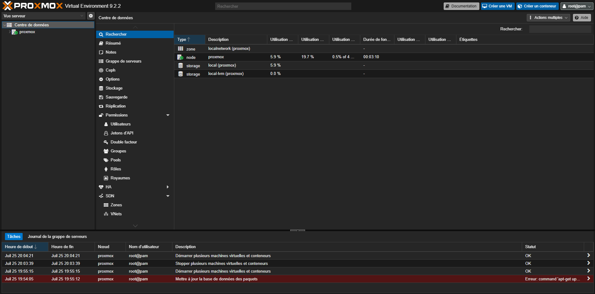 Homelab personnel basé sur Proxmox